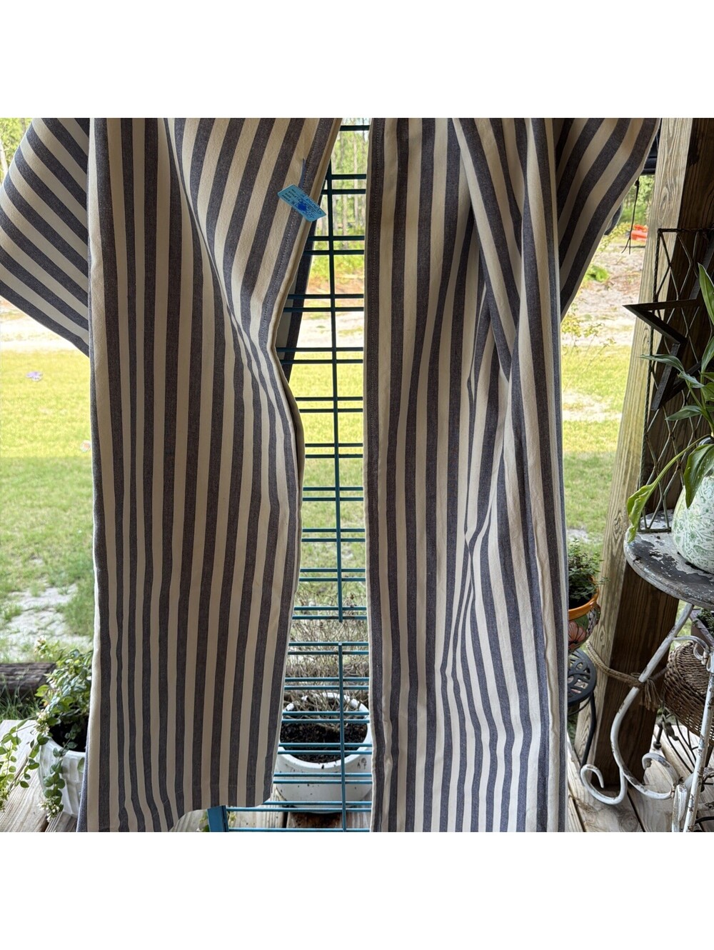 Striped Blue and White curtains